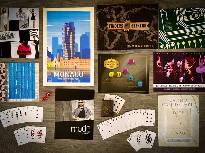 Finders Seekers puzzle cards, maps and clues