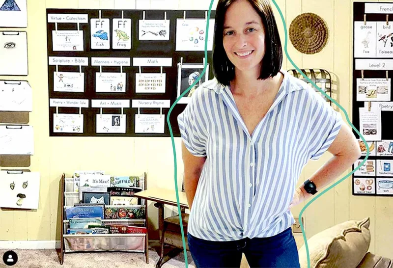 The Gentle + Classical Press founder in her homeschool room