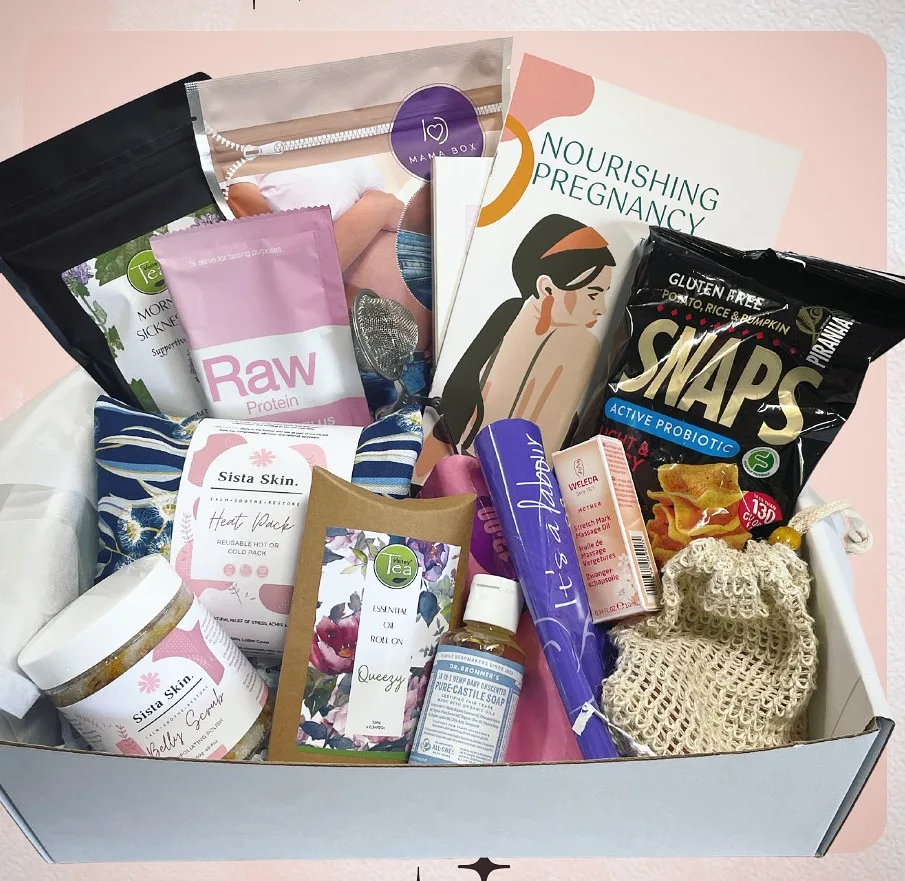 A Mama Box of pregnancy care products