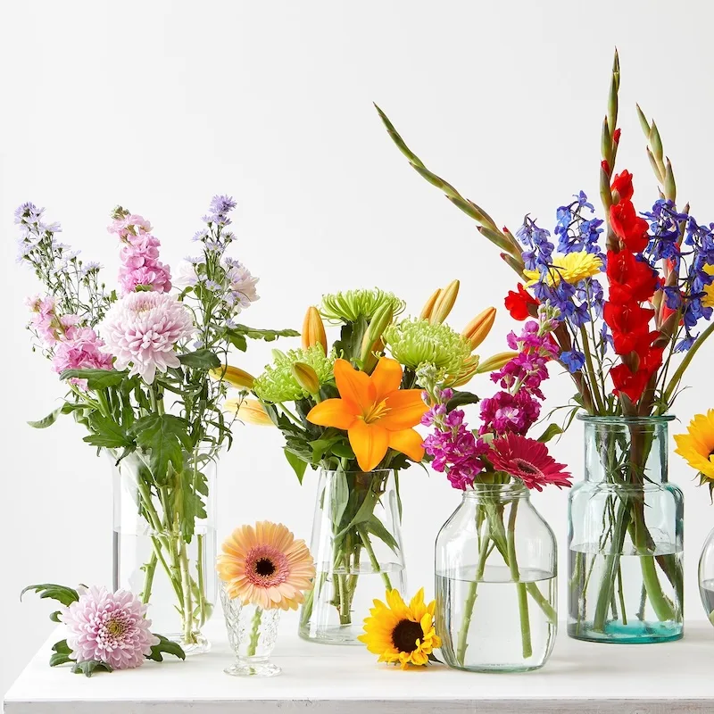 Marks & Spencer flowers in glass jars