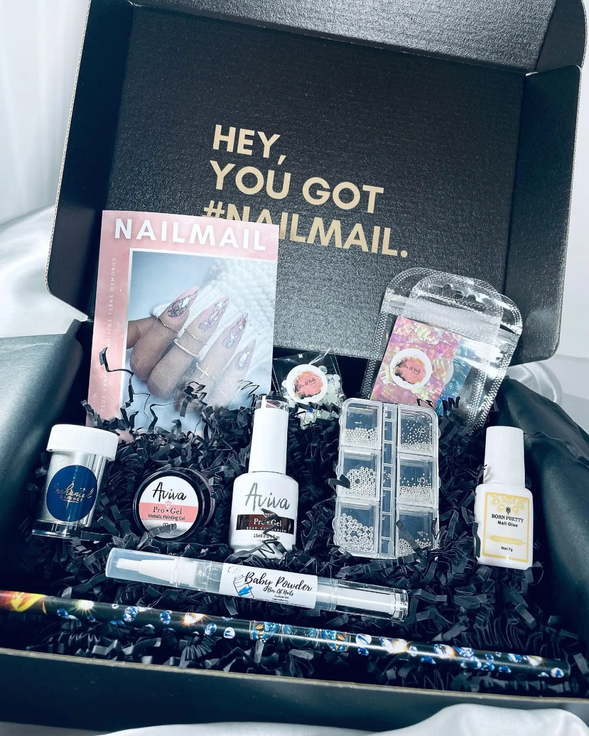 An open Nail Mail box