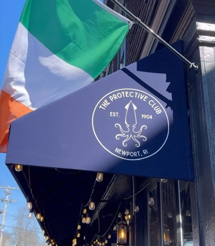 The Newport Protective Club flag outside the club