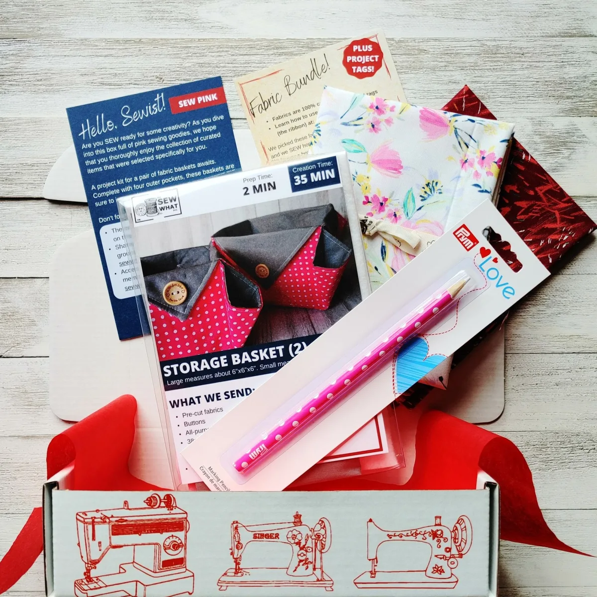 A Sew What Box of sewing notions