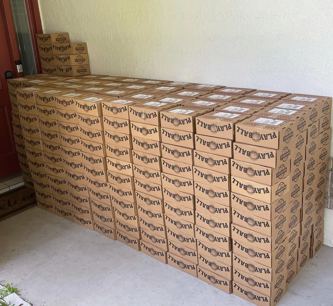 Stacks of The Baseball Box boxes