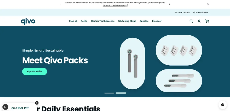 Qivo subscription website template built with Subbly