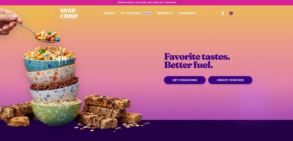 Snap Crisp subscription website template built with Subbly