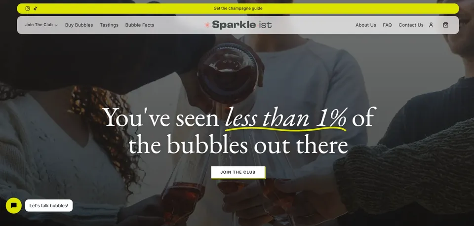 Sparkle-ist subscription website template built with Subbly