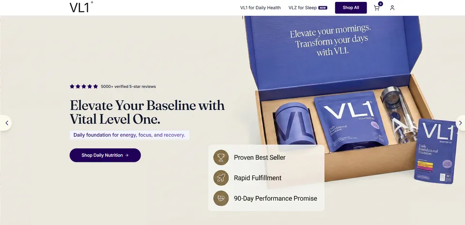 VL1 subscription website template built with Subbly
